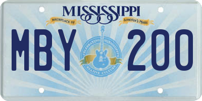 MS license plate MBY200