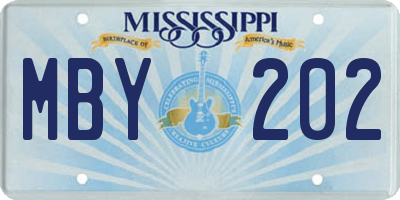 MS license plate MBY202