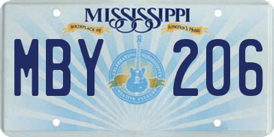 MS license plate MBY206
