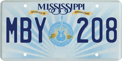 MS license plate MBY208