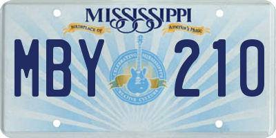 MS license plate MBY210