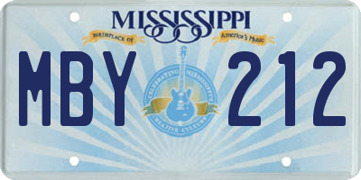 MS license plate MBY212
