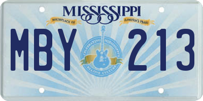 MS license plate MBY213