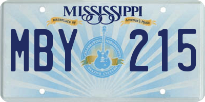 MS license plate MBY215