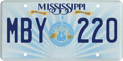 MS license plate MBY220