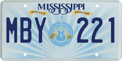 MS license plate MBY221