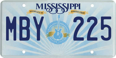 MS license plate MBY225
