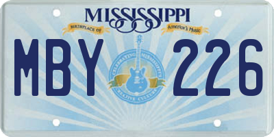 MS license plate MBY226