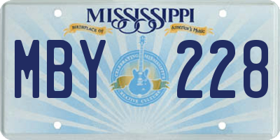 MS license plate MBY228