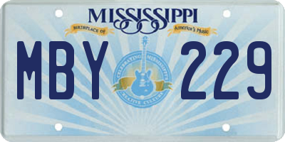 MS license plate MBY229