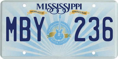 MS license plate MBY236