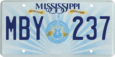 MS license plate MBY237