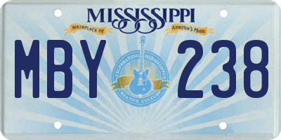 MS license plate MBY238