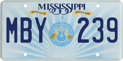 MS license plate MBY239