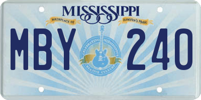 MS license plate MBY240