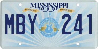 MS license plate MBY241