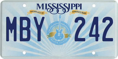 MS license plate MBY242
