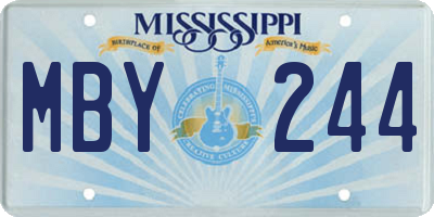 MS license plate MBY244