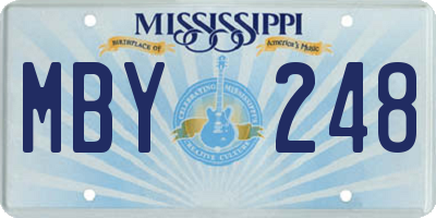 MS license plate MBY248