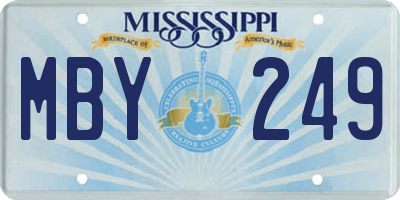 MS license plate MBY249