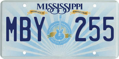MS license plate MBY255