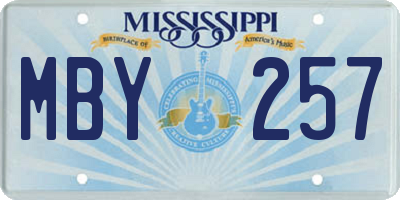 MS license plate MBY257