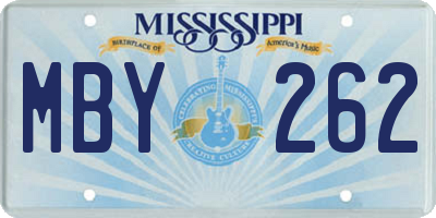 MS license plate MBY262