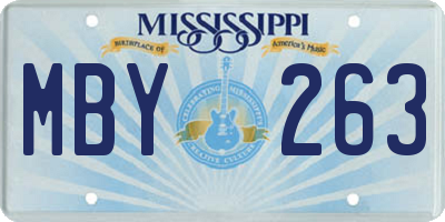 MS license plate MBY263