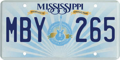 MS license plate MBY265