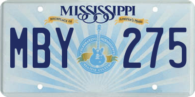 MS license plate MBY275