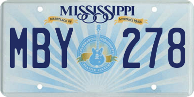 MS license plate MBY278
