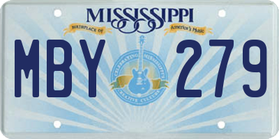 MS license plate MBY279