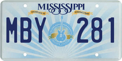 MS license plate MBY281