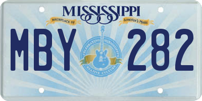 MS license plate MBY282