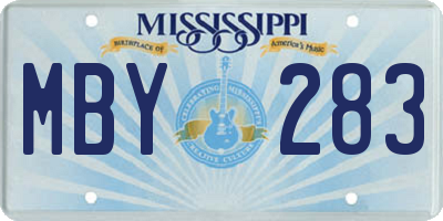 MS license plate MBY283