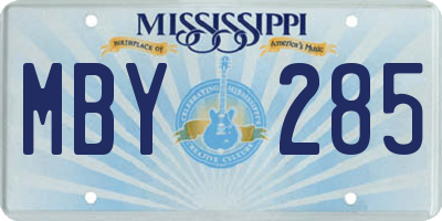 MS license plate MBY285