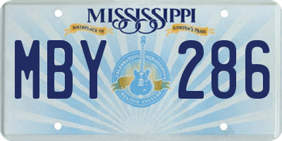 MS license plate MBY286