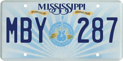 MS license plate MBY287