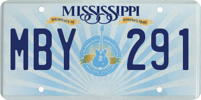 MS license plate MBY291