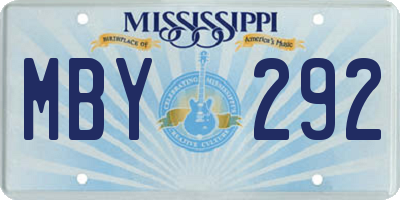 MS license plate MBY292