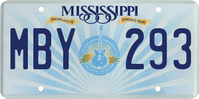 MS license plate MBY293
