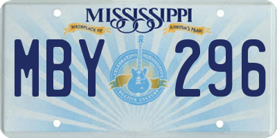 MS license plate MBY296