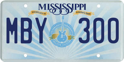 MS license plate MBY300