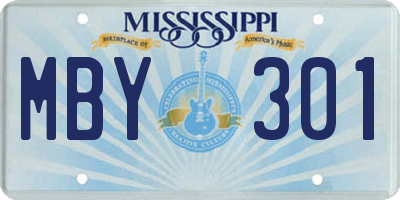 MS license plate MBY301