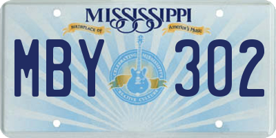 MS license plate MBY302