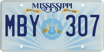 MS license plate MBY307