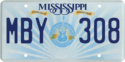 MS license plate MBY308
