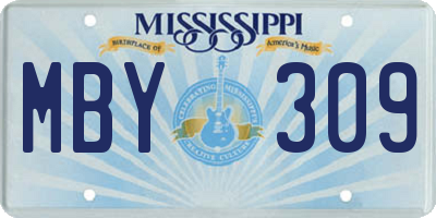 MS license plate MBY309