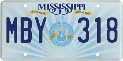 MS license plate MBY318