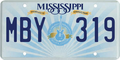 MS license plate MBY319